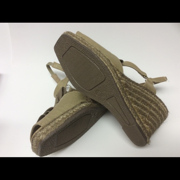 Eric Michael Tan espadrille sandal wedge size 38 - Picture 3 of 8